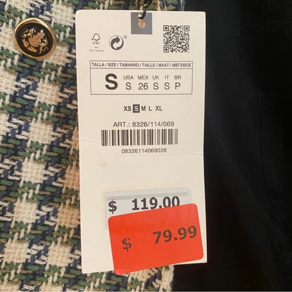 Zara Blazer, Size S, NWT - Picture 4 of 6